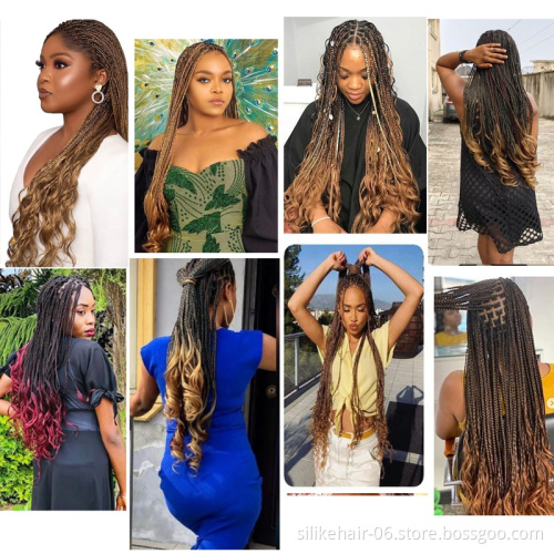 24 Inch French Curly Loose Curl Wave Crochet Braids Synthetic Braiding Hair Pre-Looped  Spiral Curl Hair Wavy Curly Braiding